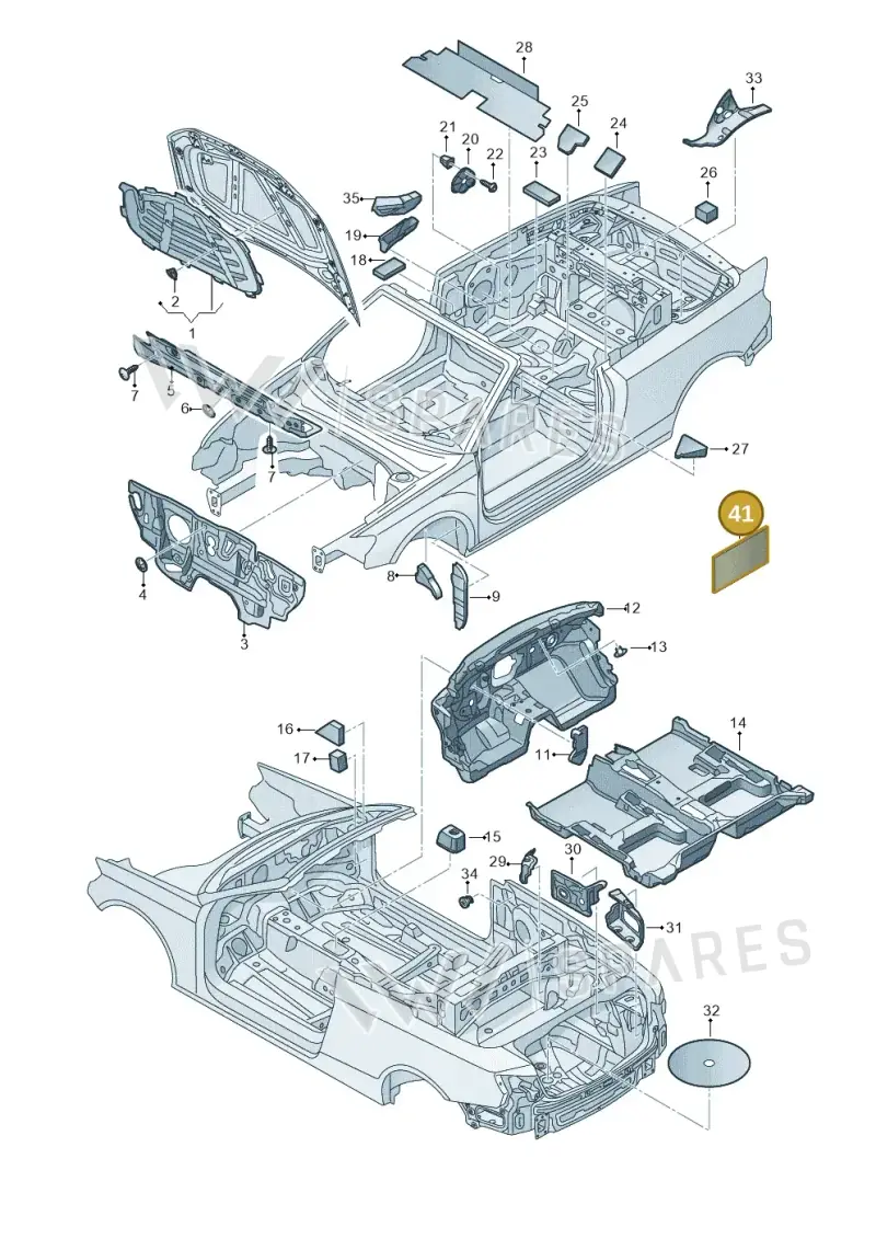 8V0863435 — Audi A3 Cab. 1.4 (2013-2016) diagram 778863200, position 41