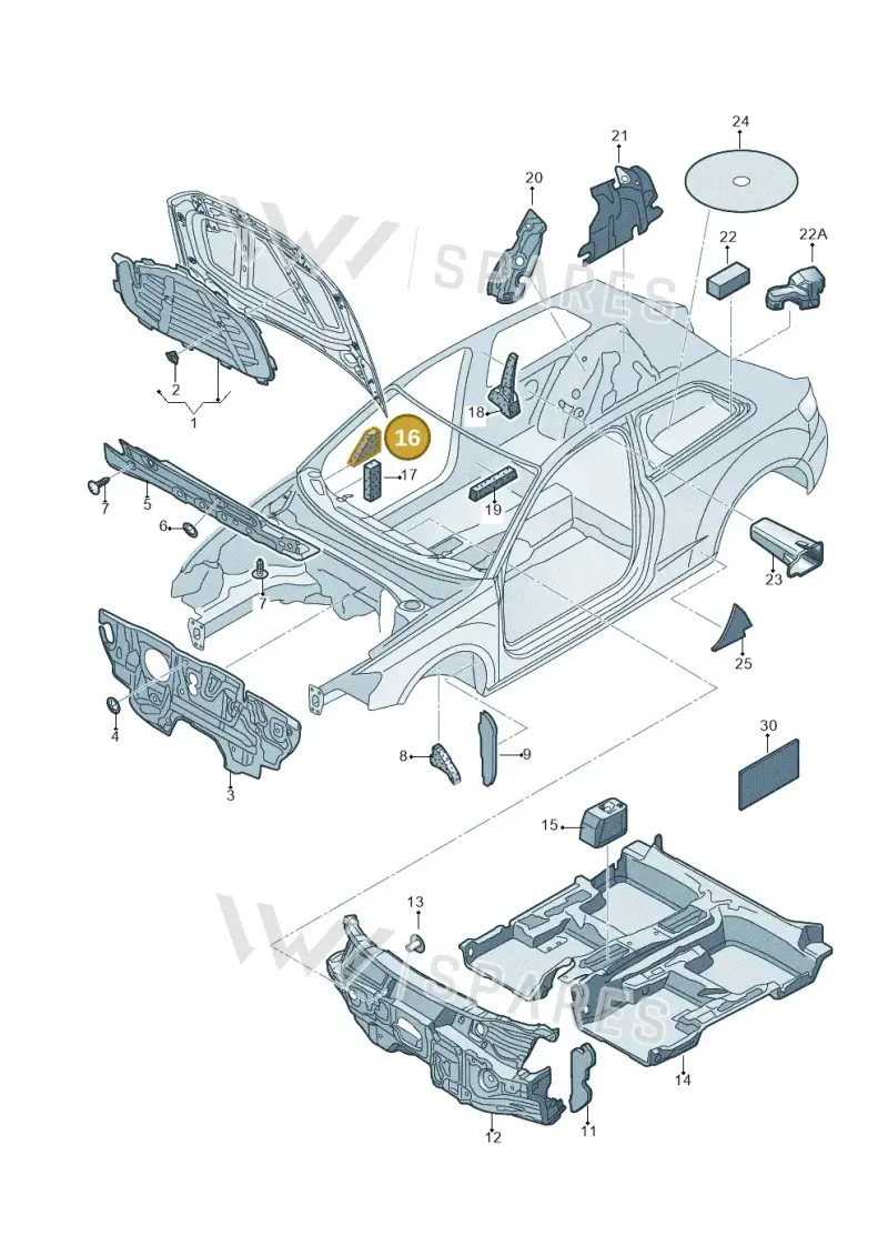 8V0863501 — Audi A3 Sportback (2012-2016) diagram 745863200, position 16