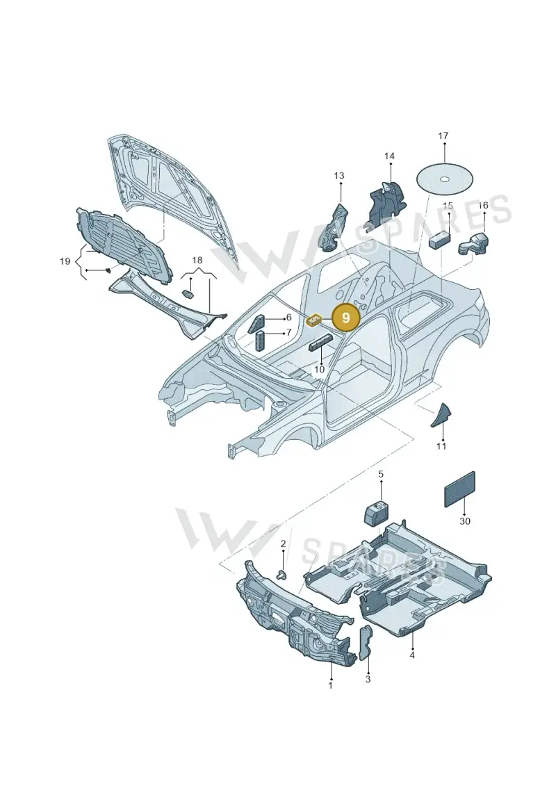 8V0867640 — Audi A3 Limousine 2.0 (2017-2021) diagram 820863020, position 9