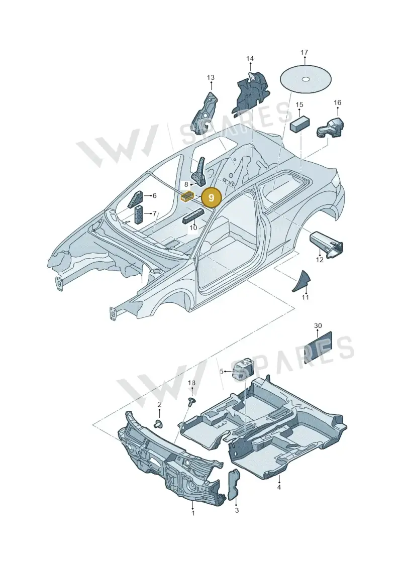 8V0867640 — Audi RS3 Limousine (2017-2020) diagram 890863200, position 9