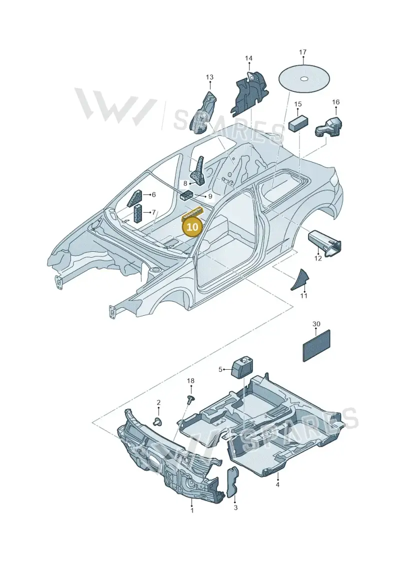 8V0867890 — Audi RS3 Limousine (2017-2020) diagram 890863200, position 10