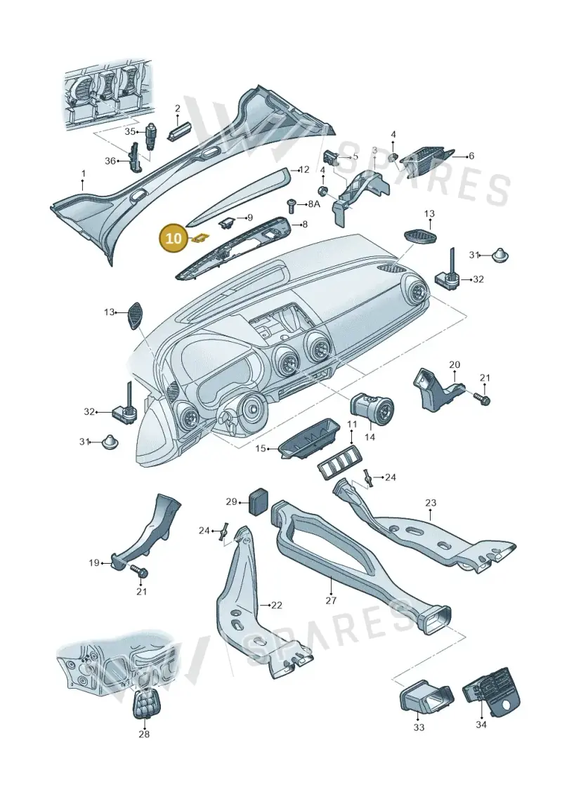 8V09190684PK — Audi A3 Sportback (2016-2020) diagram 745819300, position 10