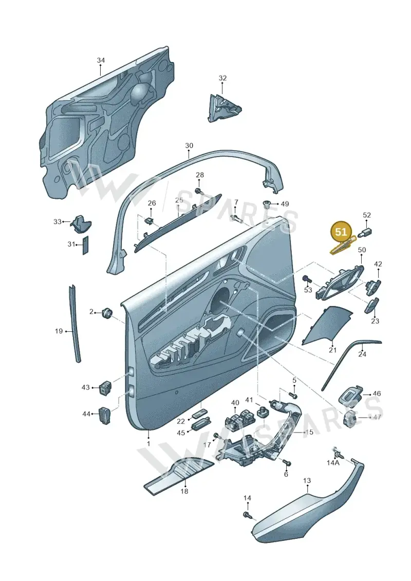 8V0919177A — Audi RS3 Limousine (2017-2020) diagram 890867100, position 51