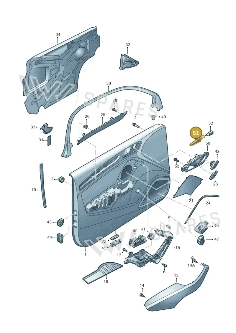 8V0919178A — Audi RS3 Limousine (2017-2020) diagram 890867100, position 51