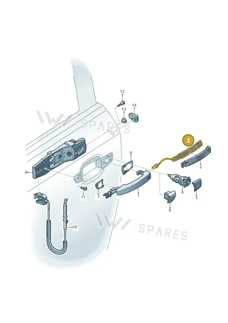 8V0927753 — Audi A1 Sportback (2018-2025) diagram 592837000, position 3