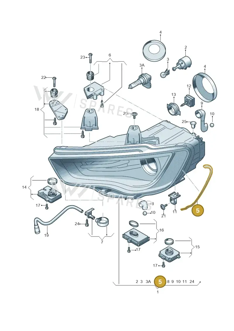 8V0941192 — Audi RS3 Sportback (2015-2016) diagram 745941100, position 5