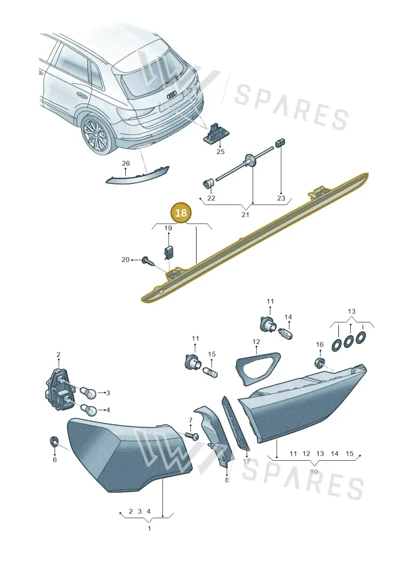 8V0945097D — Audi Q3 quattro (2018-2019) diagram 597945000, position 18