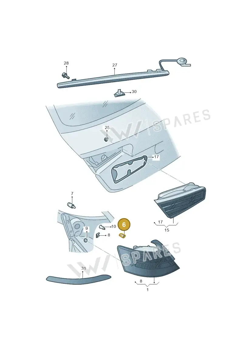 8V0945315 — Audi A3 Limousine 2.0 (2017-2021) diagram 820945001, position 6