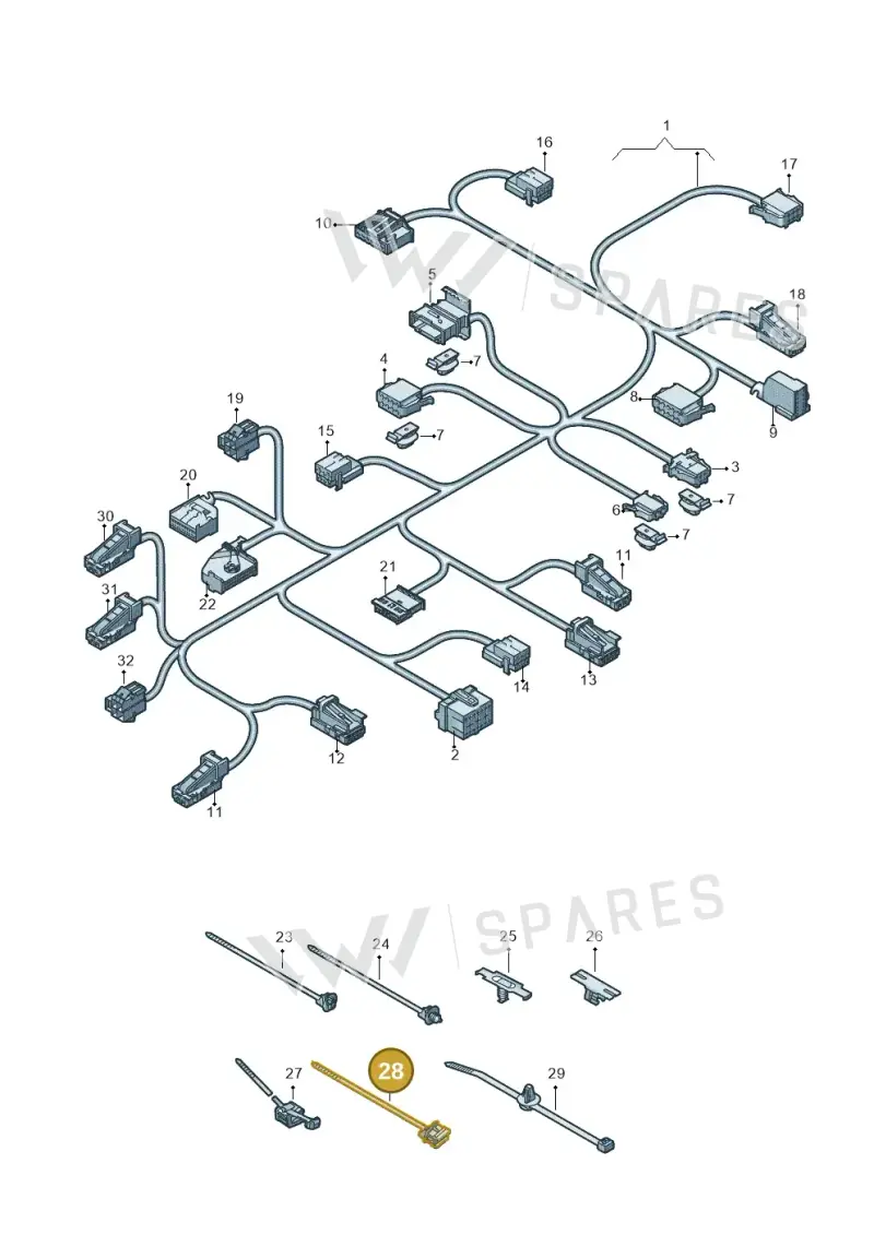 8V0971850 — Audi RS4 Avant (2017-) diagram 849972150, position 28