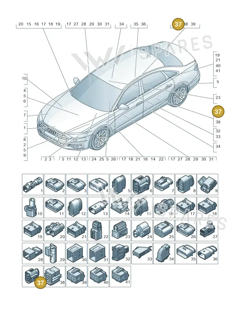 8V0973703 — Audi A8 (2017-2025) diagram 838971820, position 37