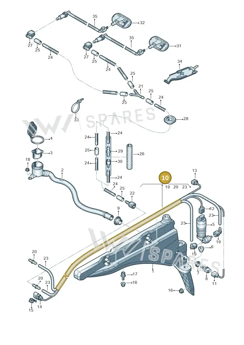 8V0974909 — Audi RS3 Sportback (2015-2016) diagram 858955100, position 10
