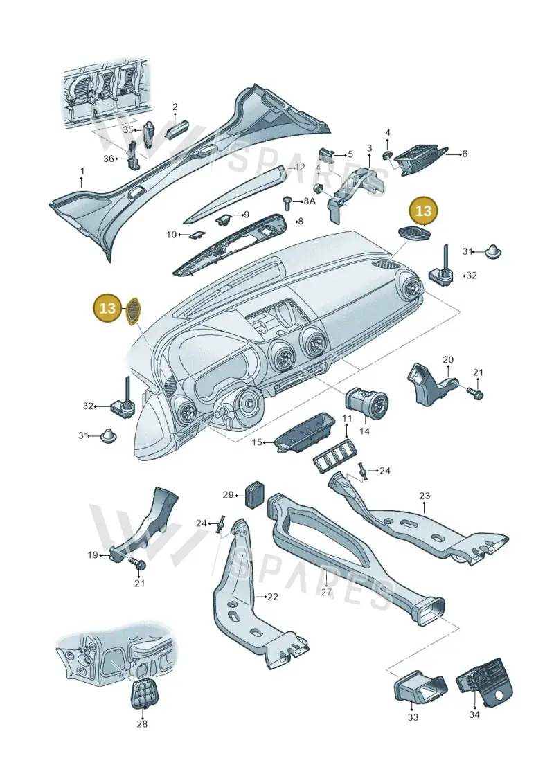 8V18197936PS — Audi RS3 Limousine (2017-2020) diagram 745819300, position 13