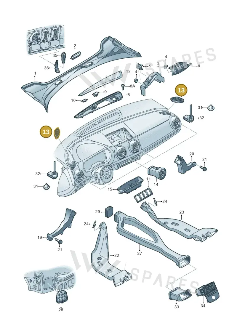 8V18197946PS — Audi RS3 Limousine (2017-2020) diagram 745819300, position 13