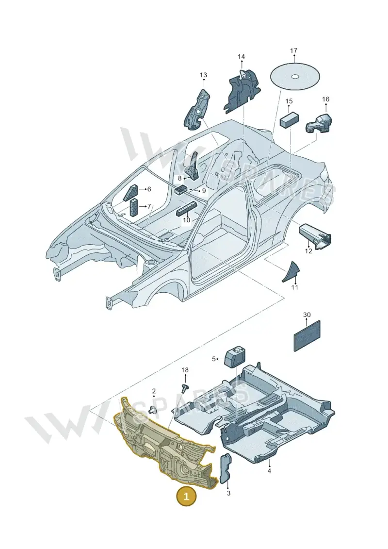 8V1863947R — Audi RS3 Limousine (2017-2020) diagram 890863200, position 1