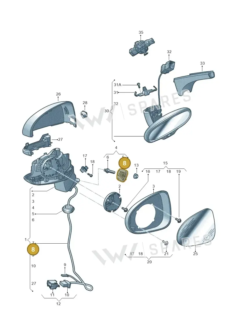 8V1867129 — Audi A3 Cab. 1.4 (2013-2016) diagram 778857400, position 8