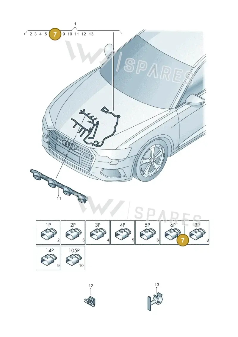 8V1973713 — Audi A6 2.0 (2018-) diagram 430971110, position 7