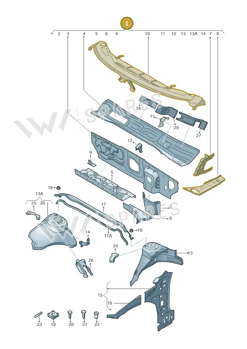 8V2803147TB — Audi RS3 Limousine (2017-2020) diagram 745805500, position 1