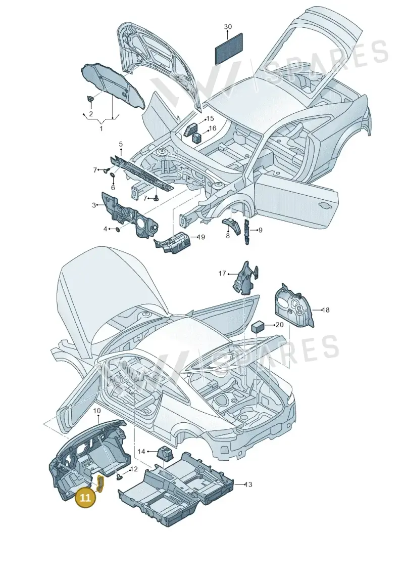 8V2863211 — Audi TTS (2014-2023) diagram 850863200, position 11
