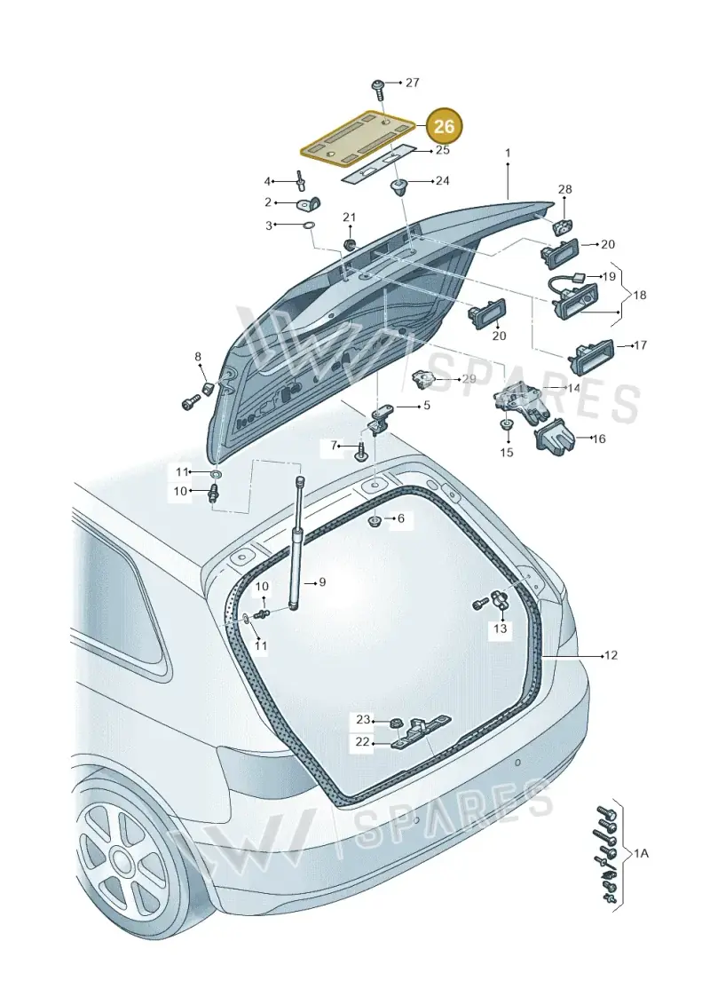 8V38271139B9 — Audi A3 Sportback (2016-2020) diagram 745827000, position 26