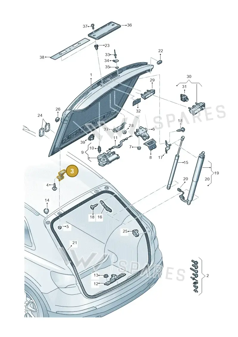 8V3827299B — Audi RSQ3 Sportback (2019-2024) diagram 597827000, position 3