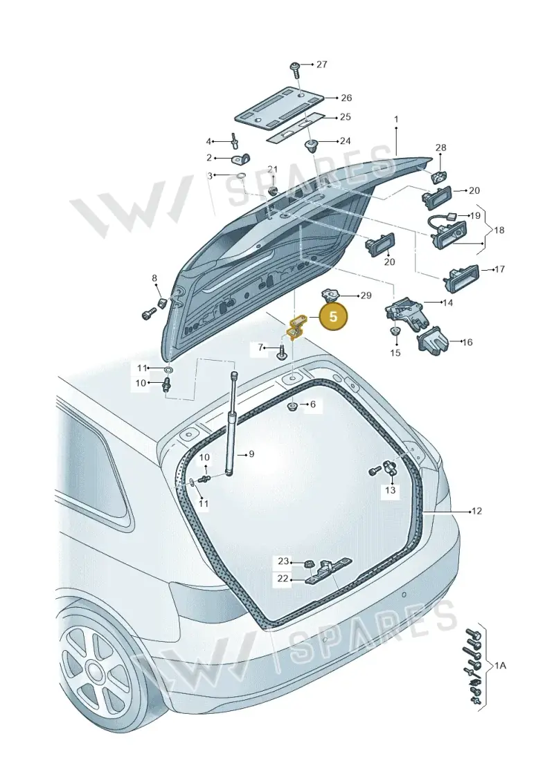 8V3827299B — Audi A3 Sportback (2016-2020) diagram 745827000, position 5