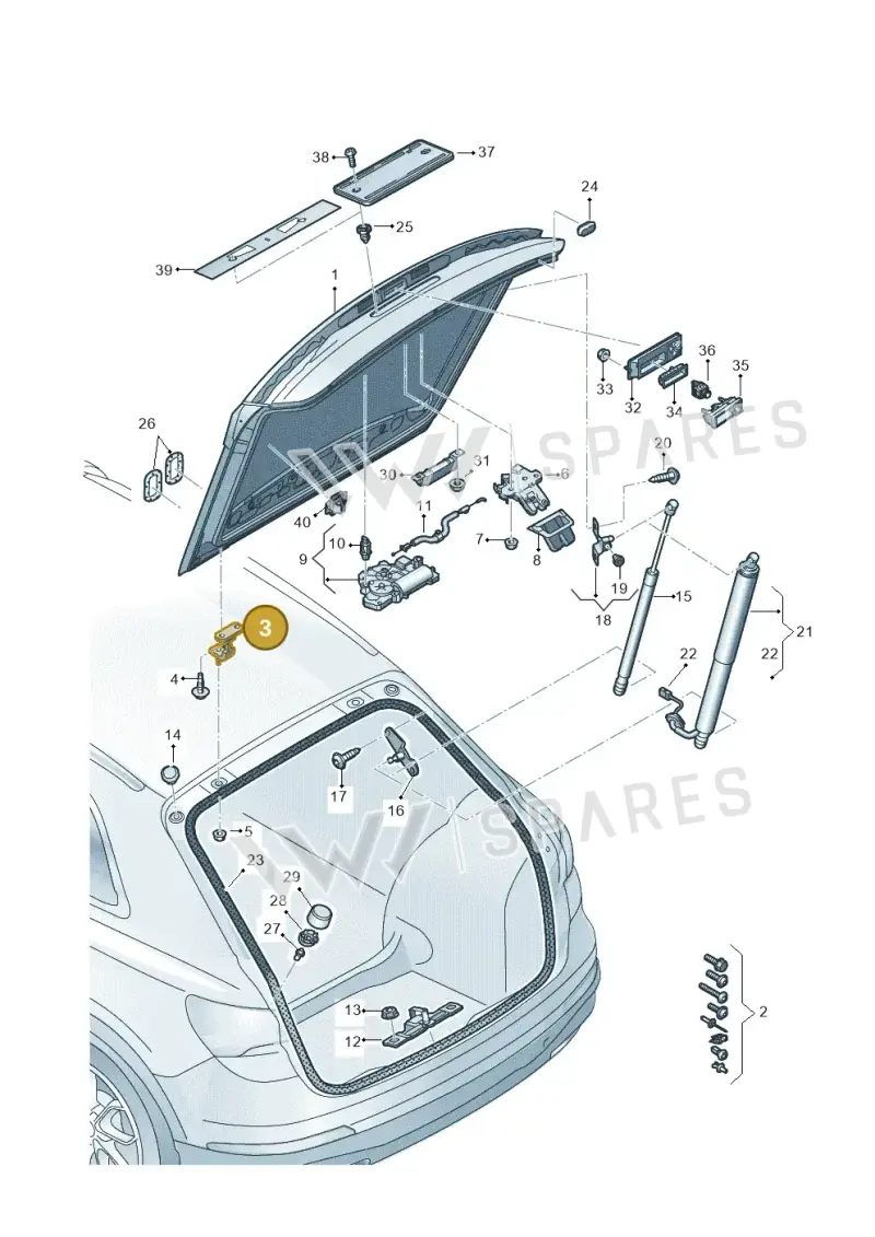8V3827299B — Audi Q4 Sportback (2021-2022) diagram 89a827000, position 3