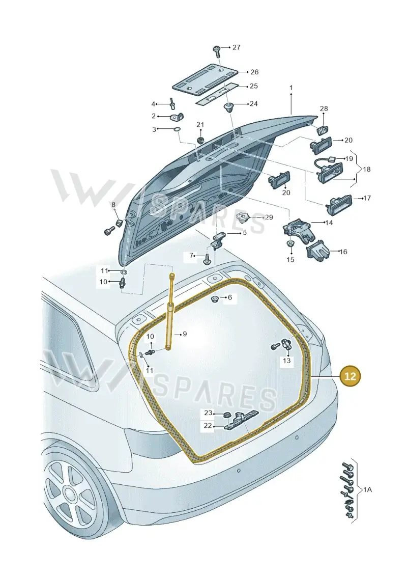 8V3827705 — Audi A3 Sportback (2016-2020) diagram 745827000, position 12