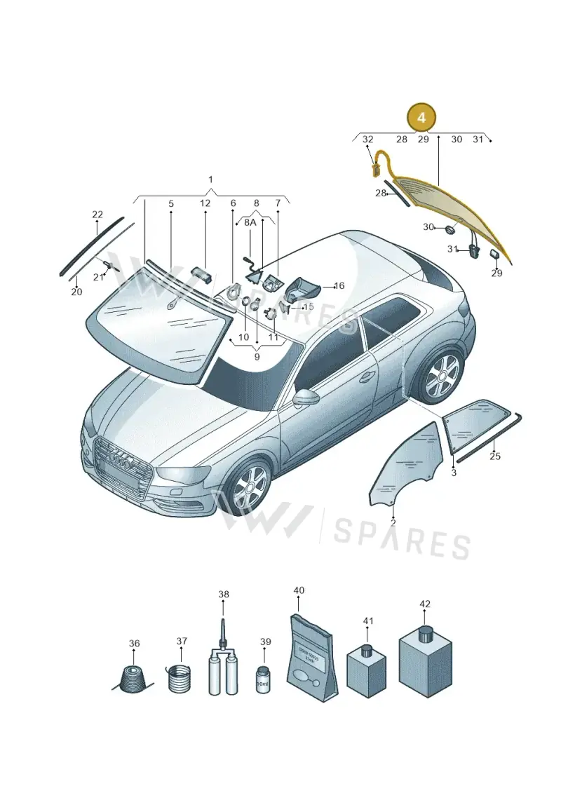 8V3845501ANVB — Audi A3 Sportback (2016-2020) diagram 745845000, position 4