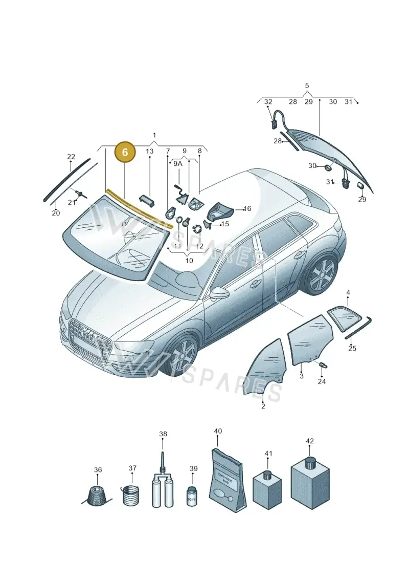 8V3853306 — Audi RS3 Limousine (2017-2020) diagram 745845100, position 6