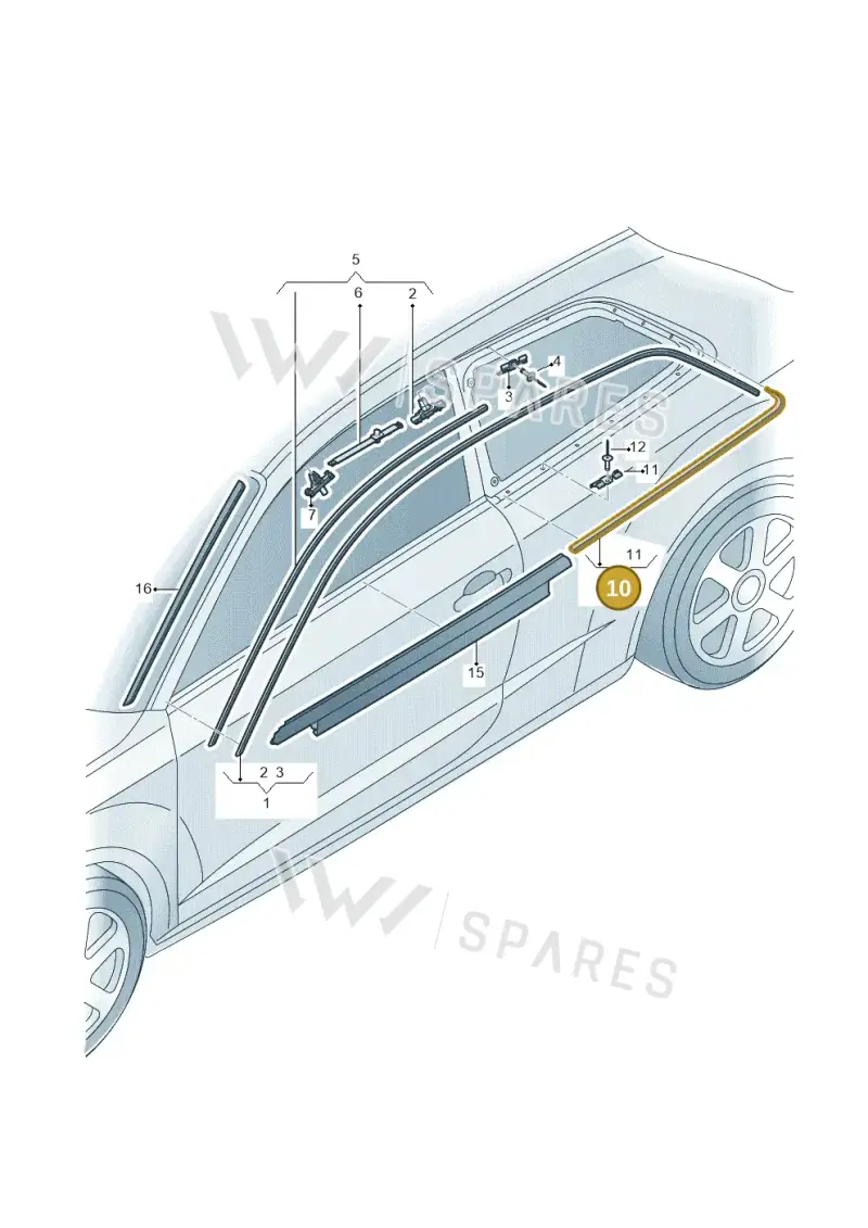 8V3853345B2ZZ — Audi A3 Sportback (2016-2020) diagram 890853200, position 10