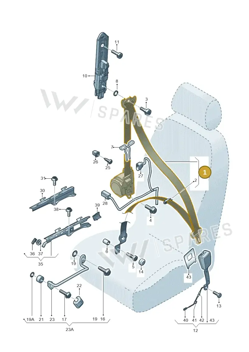 8V3857706DV04 — Audi A3 Sportback (2016-2020) diagram 745857600, position 1