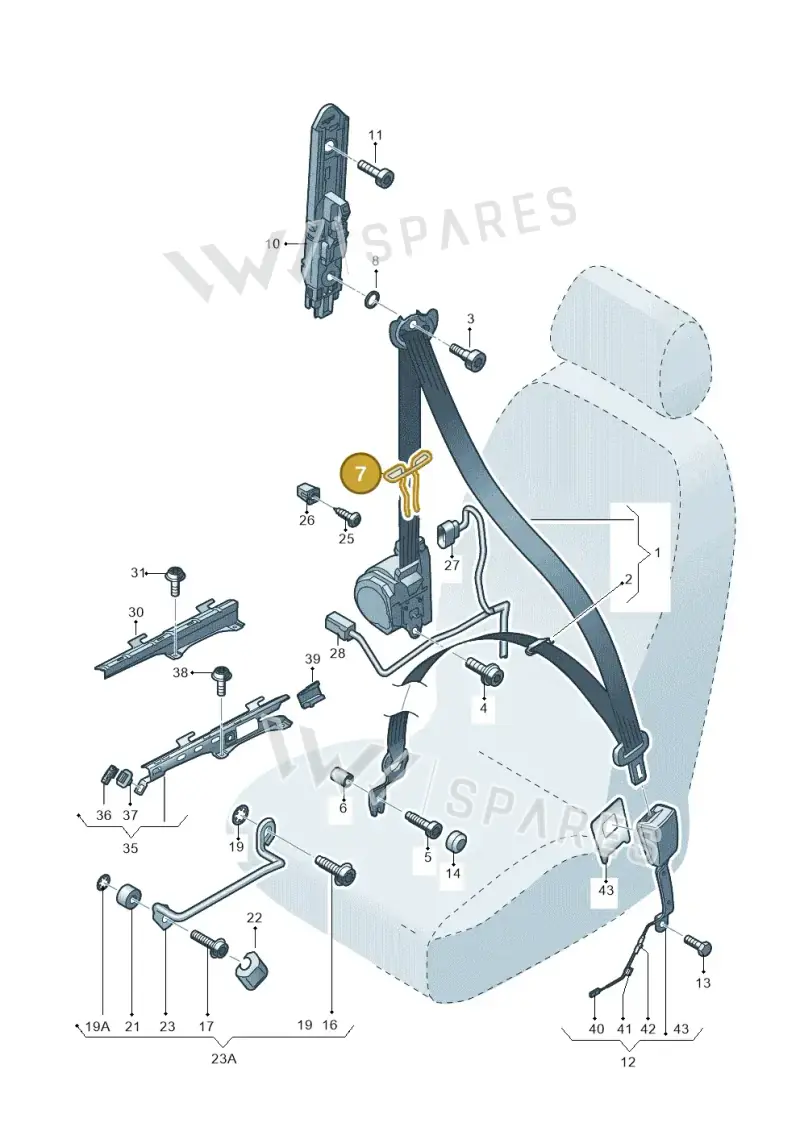 8V3857817B — Audi A3 Sportback (2016-2020) diagram 745857600, position 7