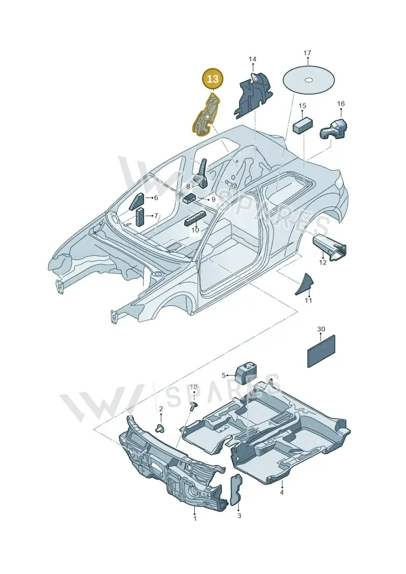 8V3864774C — Audi RS3 Limousine (2017-2020) diagram 890863200, position 13
