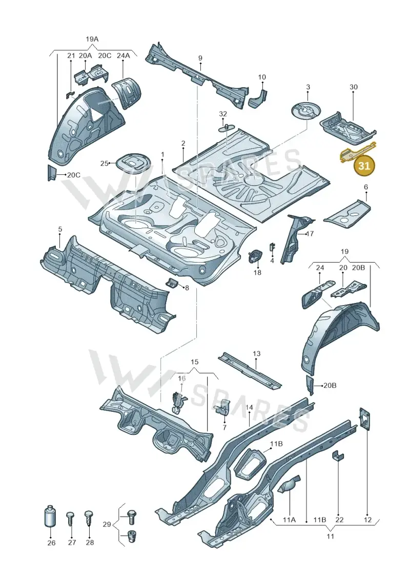 8V4802567 — Audi RS3 Limousine (2017-2020) diagram 858803100, position 31