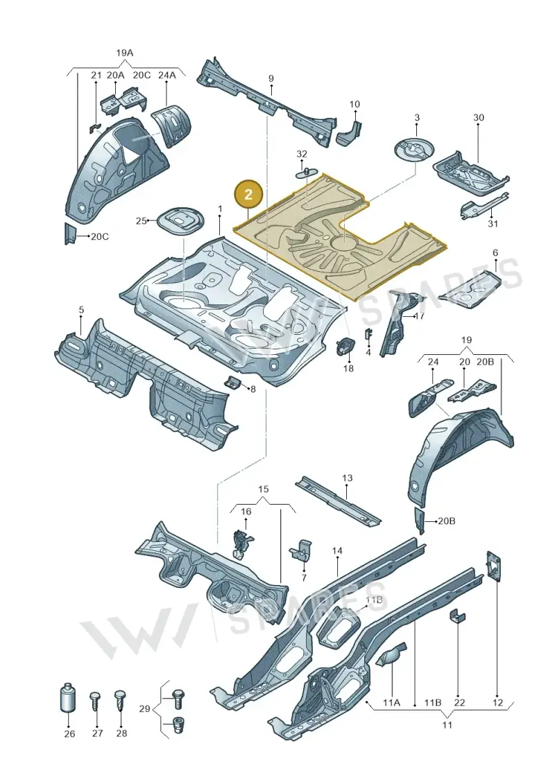 8V4813116A — Audi RS3 Limousine (2017-2020) diagram 858803100, position 2