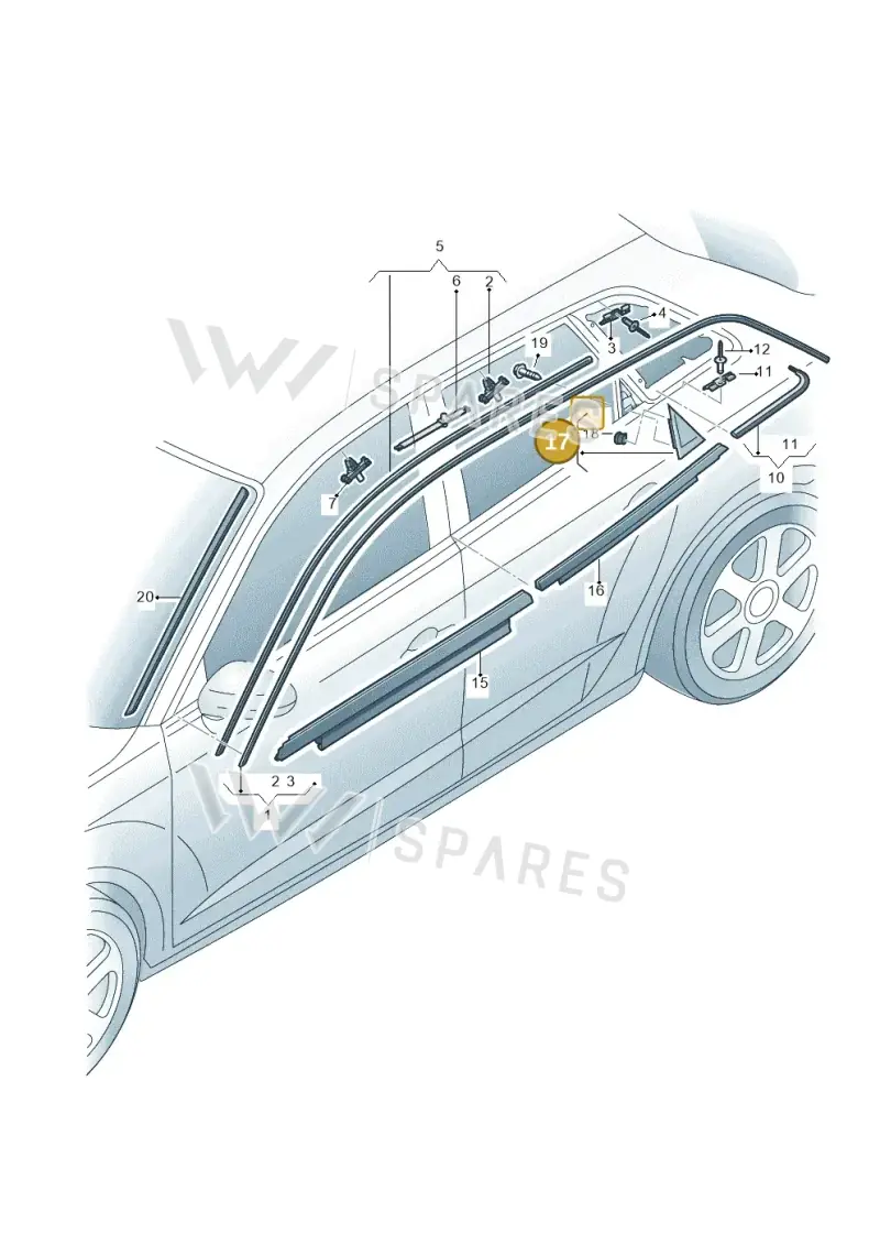 8V4853274A5FQ — Audi A3 Sportback (2016-2020) diagram 890853250, position 17
