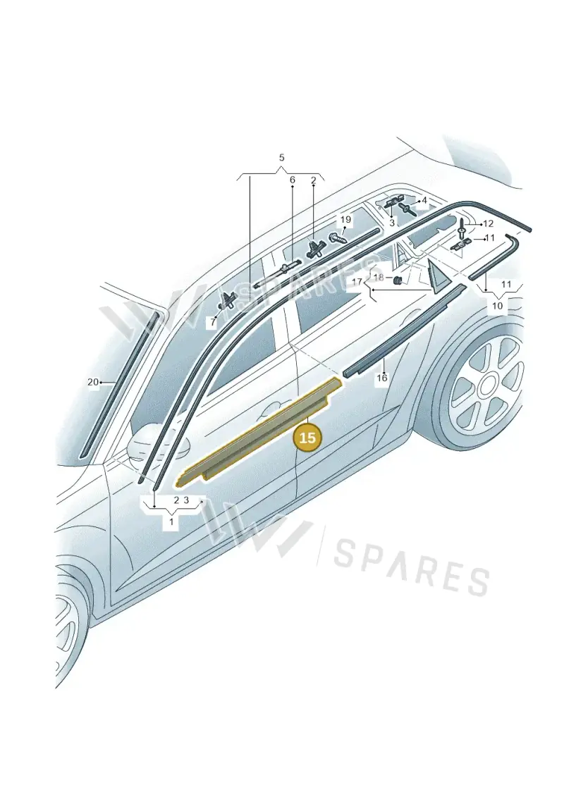 8V4853283AT94 — Audi A3 Sportback (2016-2020) diagram 890853250, position 15