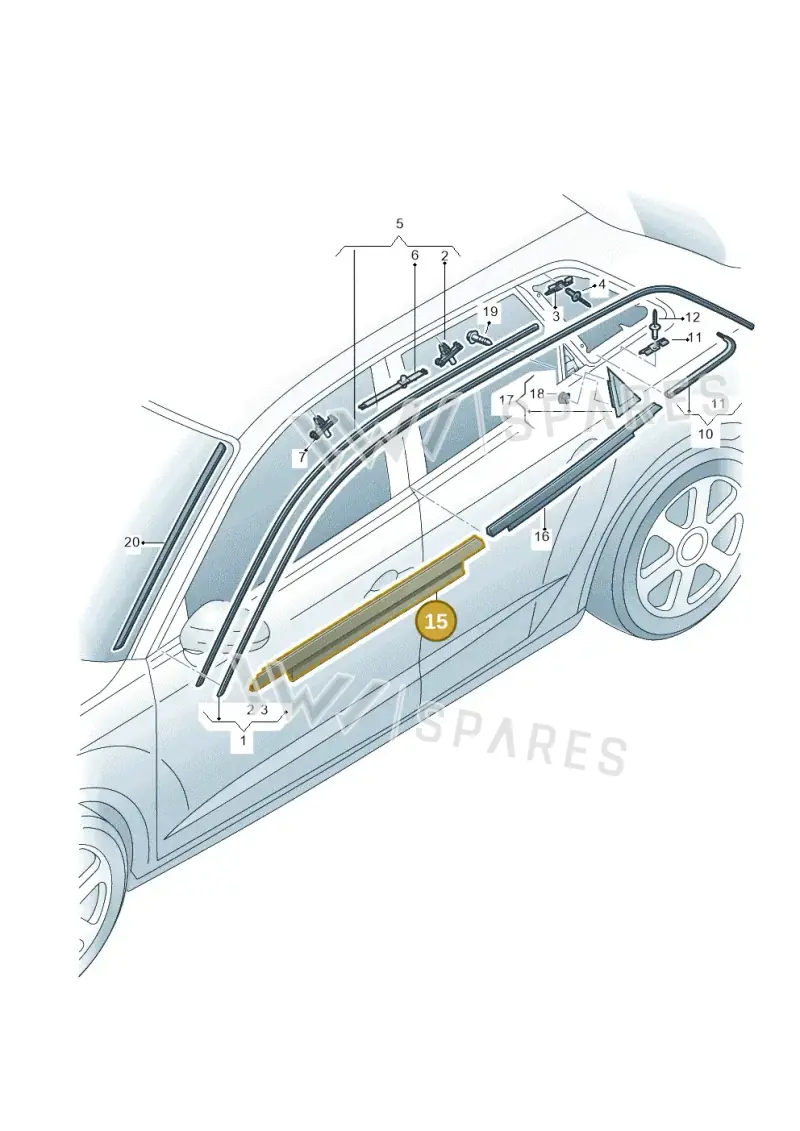 8V4853284AT94 — Audi A3 Sportback (2016-2020) diagram 890853250, position 15