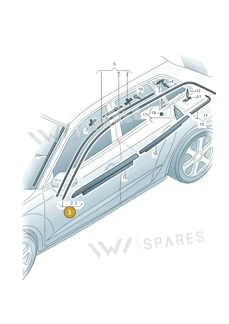 8V4853703CT94 — Audi A3 Sportback (2016-2020) diagram 890853250, position 1