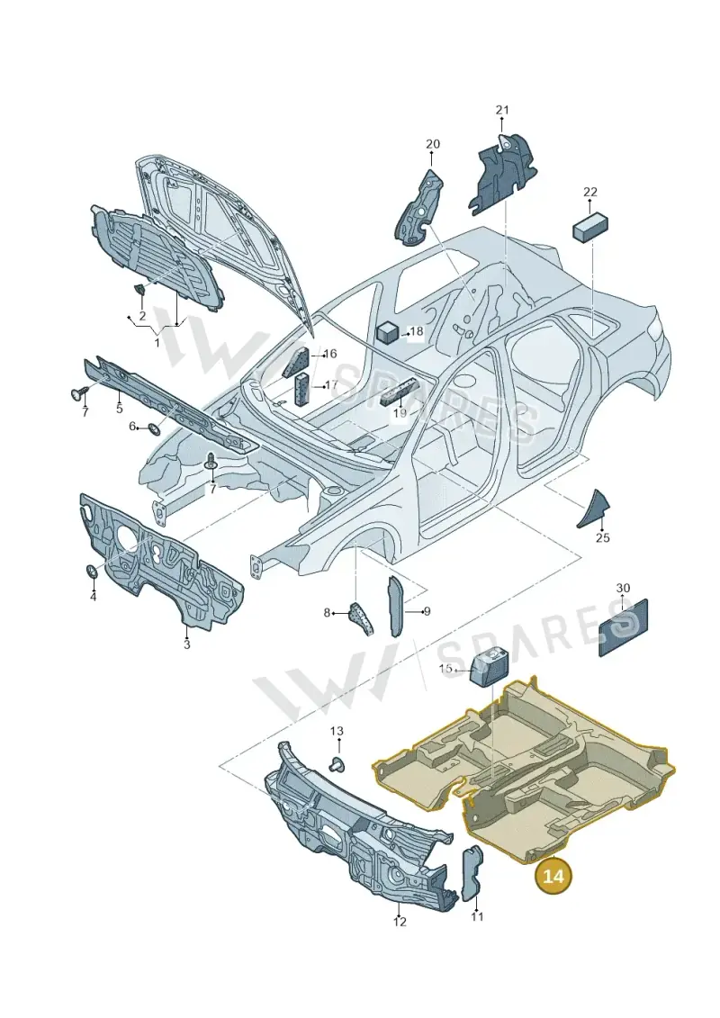 8V4863919F — Audi RS3 Sportback (2015-2016) diagram 858863200, position 14