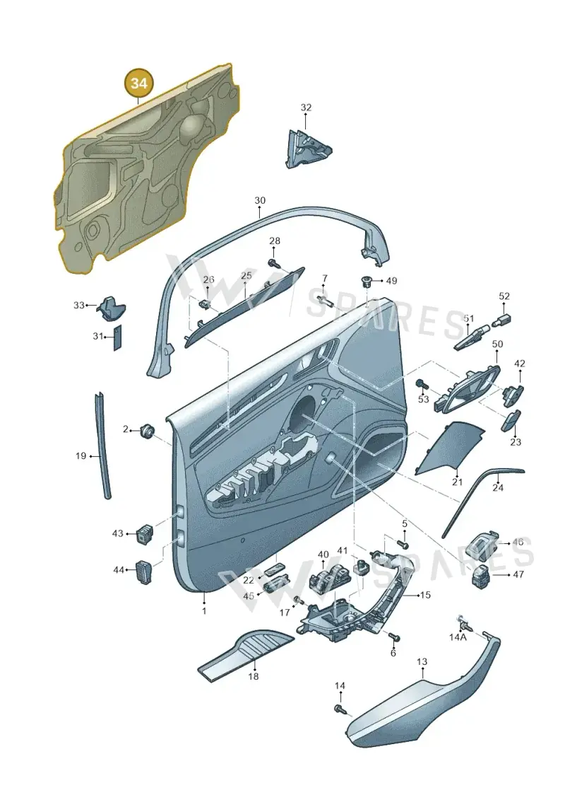 8V4863979A — Audi RS3 Limousine (2017-2020) diagram 890867100, position 34