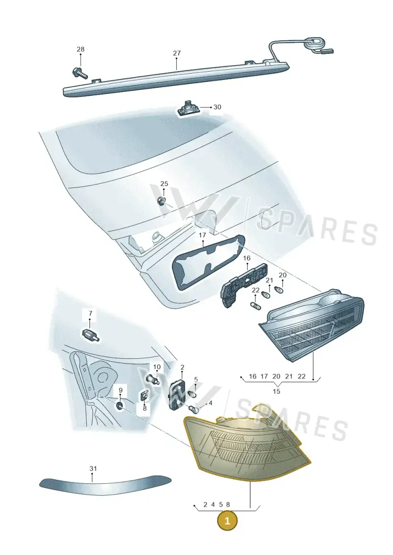 8V4945096C — Audi A3 Sportback (2012-2016) diagram 745945000, position 1
