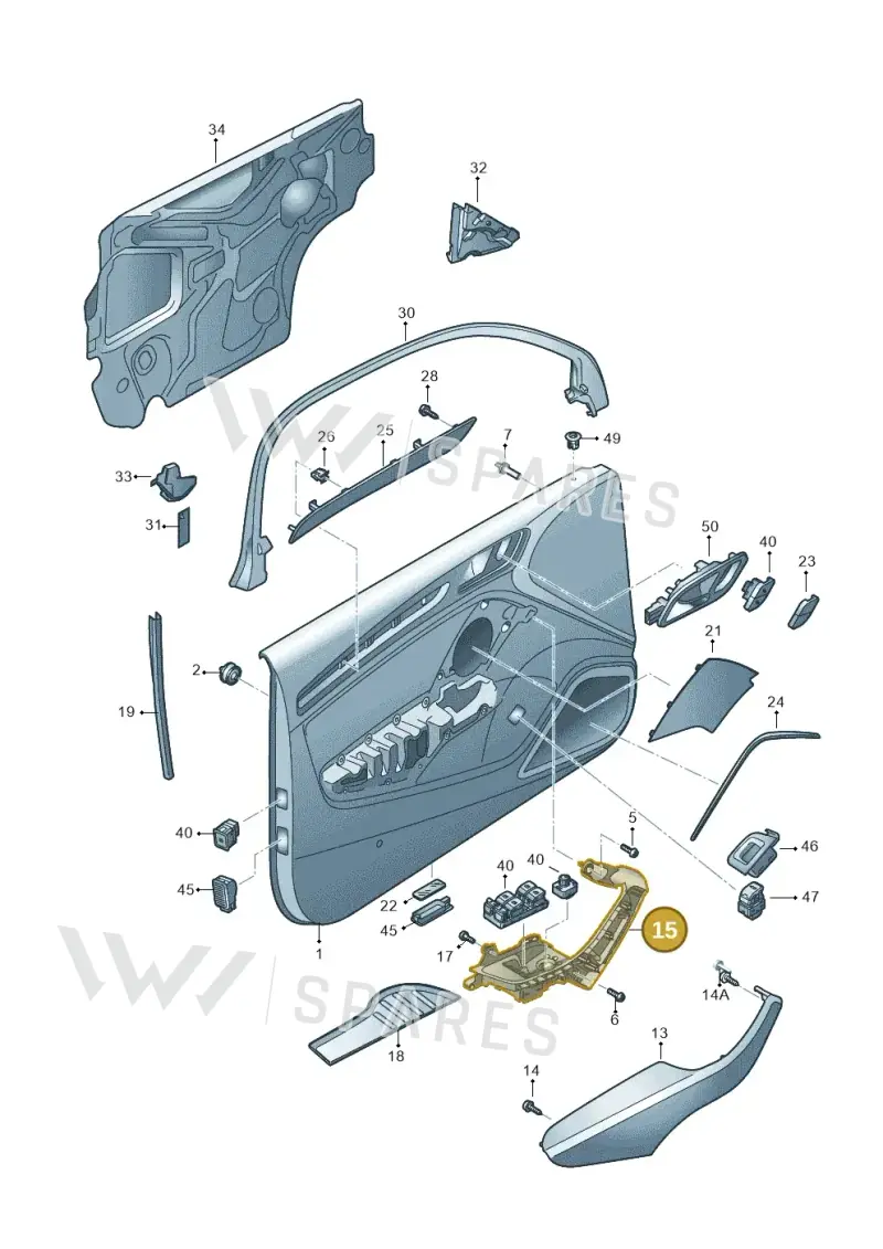 8V4959521F6PS — Audi RS3 Sportback (2015-2016) diagram 745867100, position 15