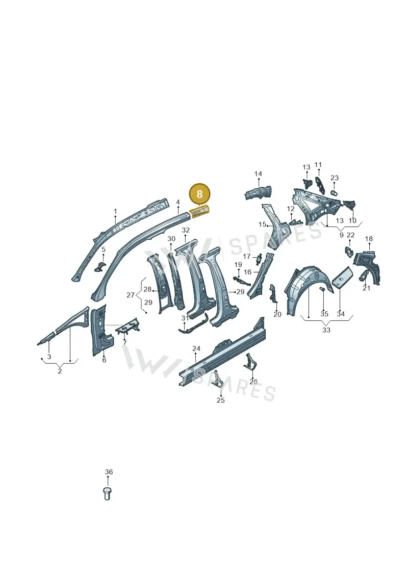 8V5809096A — Audi RS3 Limousine (2017-2020) diagram 890809150, position 8