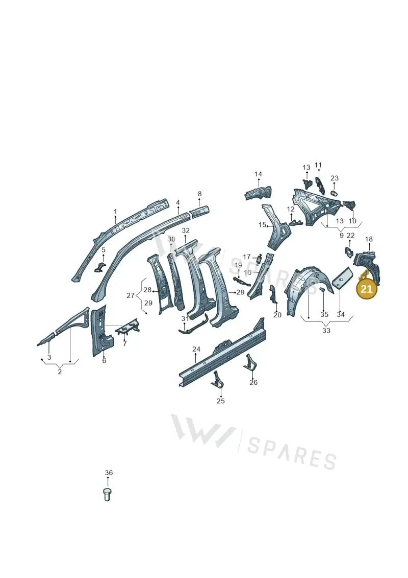 8V5809802 — Audi RS3 Limousine (2017-2020) diagram 890809150, position 21