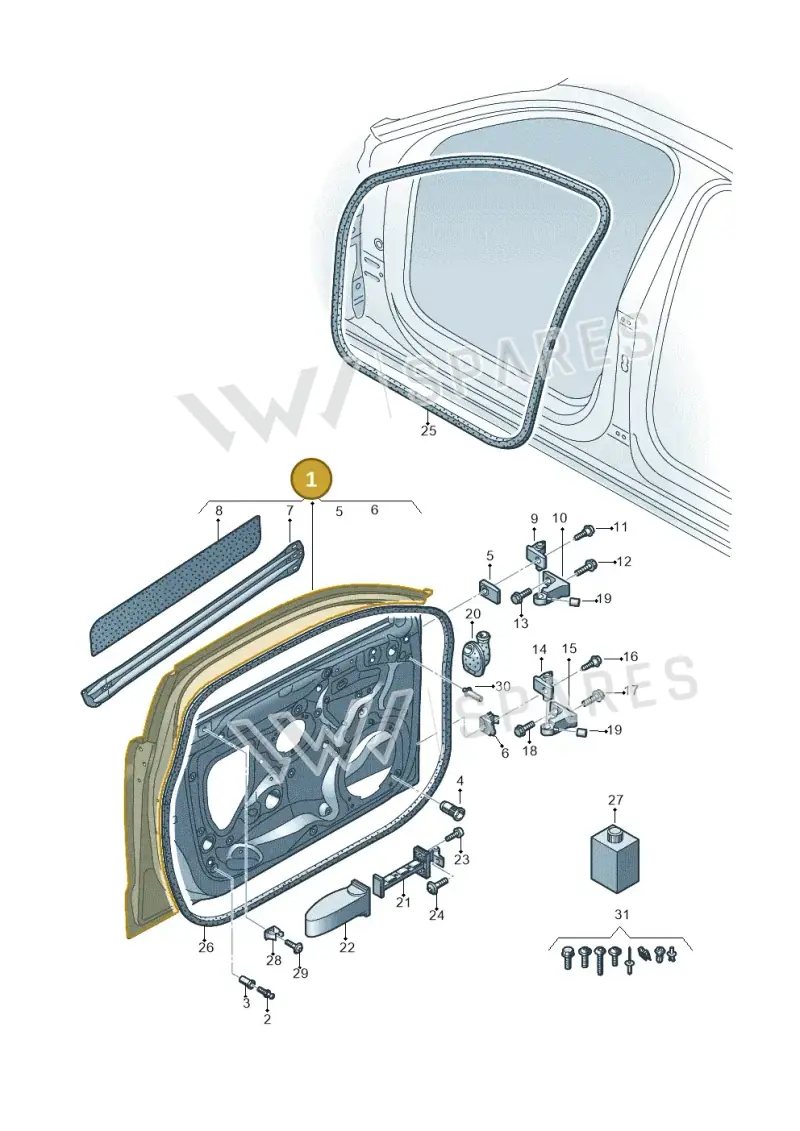 8V5831052D — Audi RS3 Limousine (2017-2020) diagram 890831150, position 1