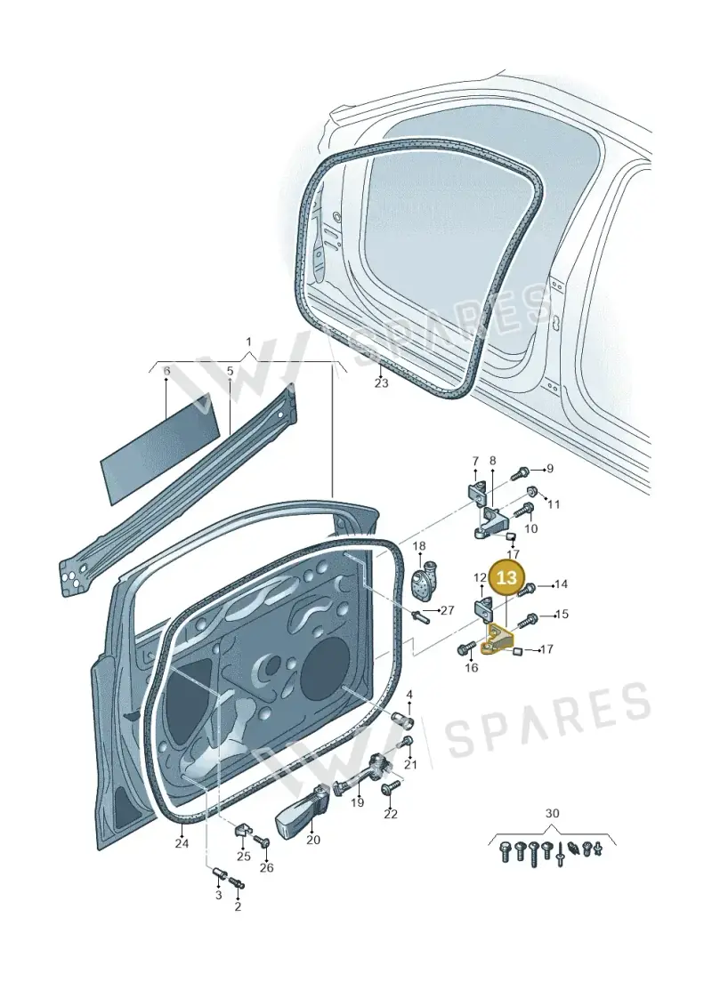 8V5833404C — Audi A3 Sportback (2019-2021) diagram 596831010, position 13