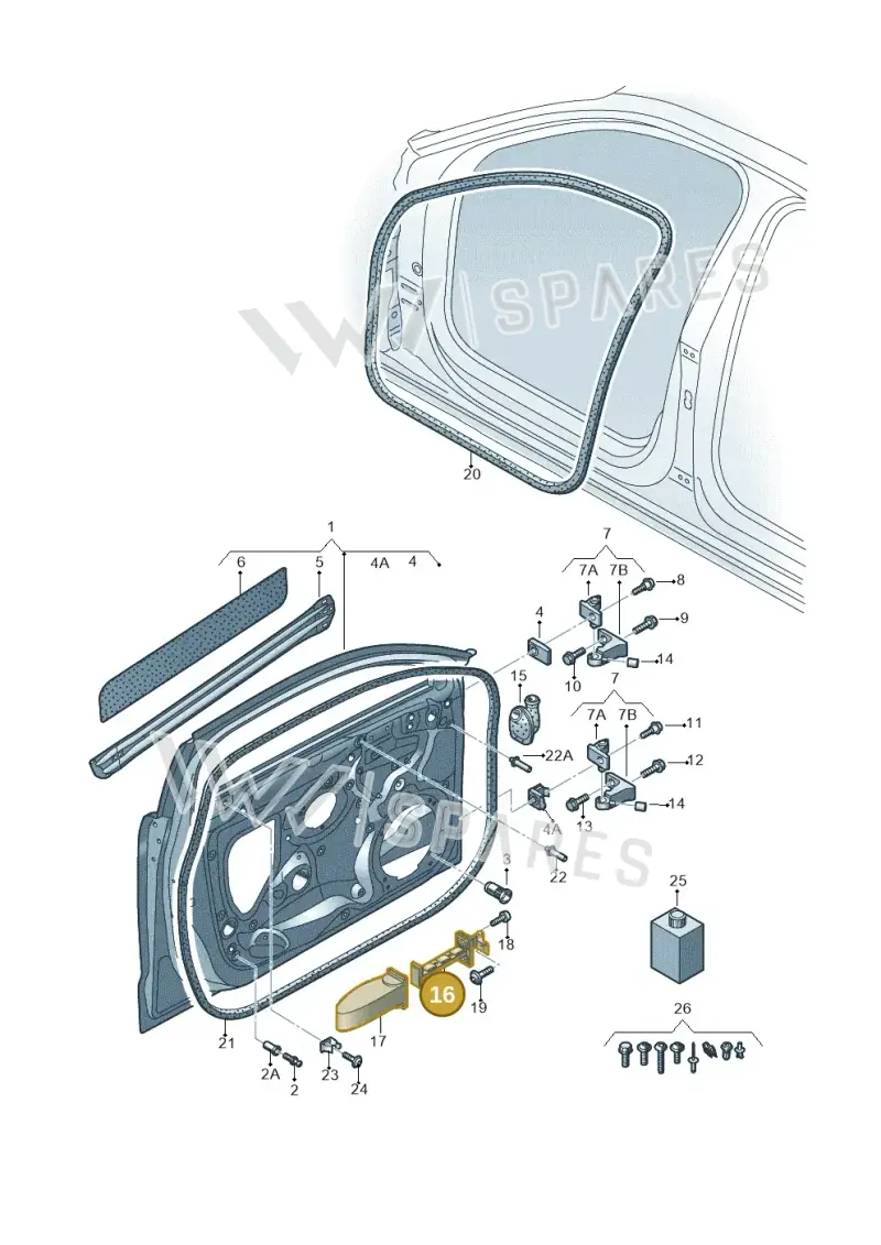 8V5837249 — Audi A3 Sportback (2012-2016) diagram 745831150, position 16