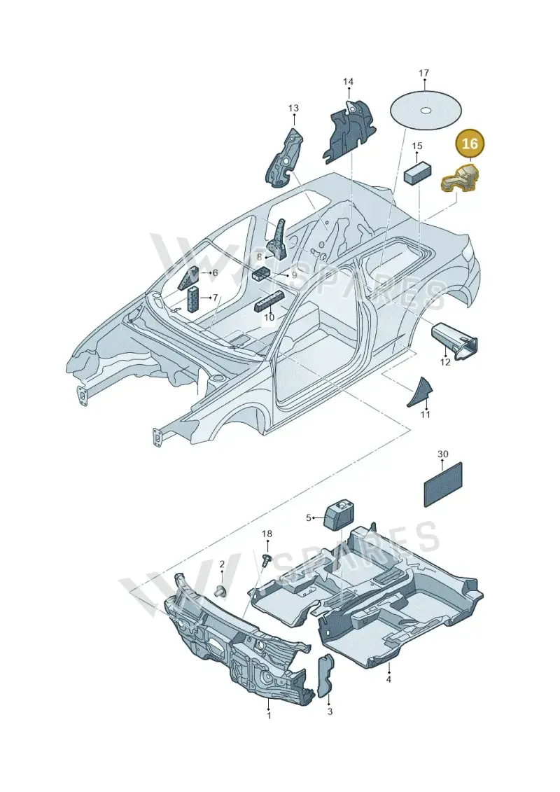 8V5864785A — Audi RS3 Limousine (2017-2020) diagram 890863200, position 16