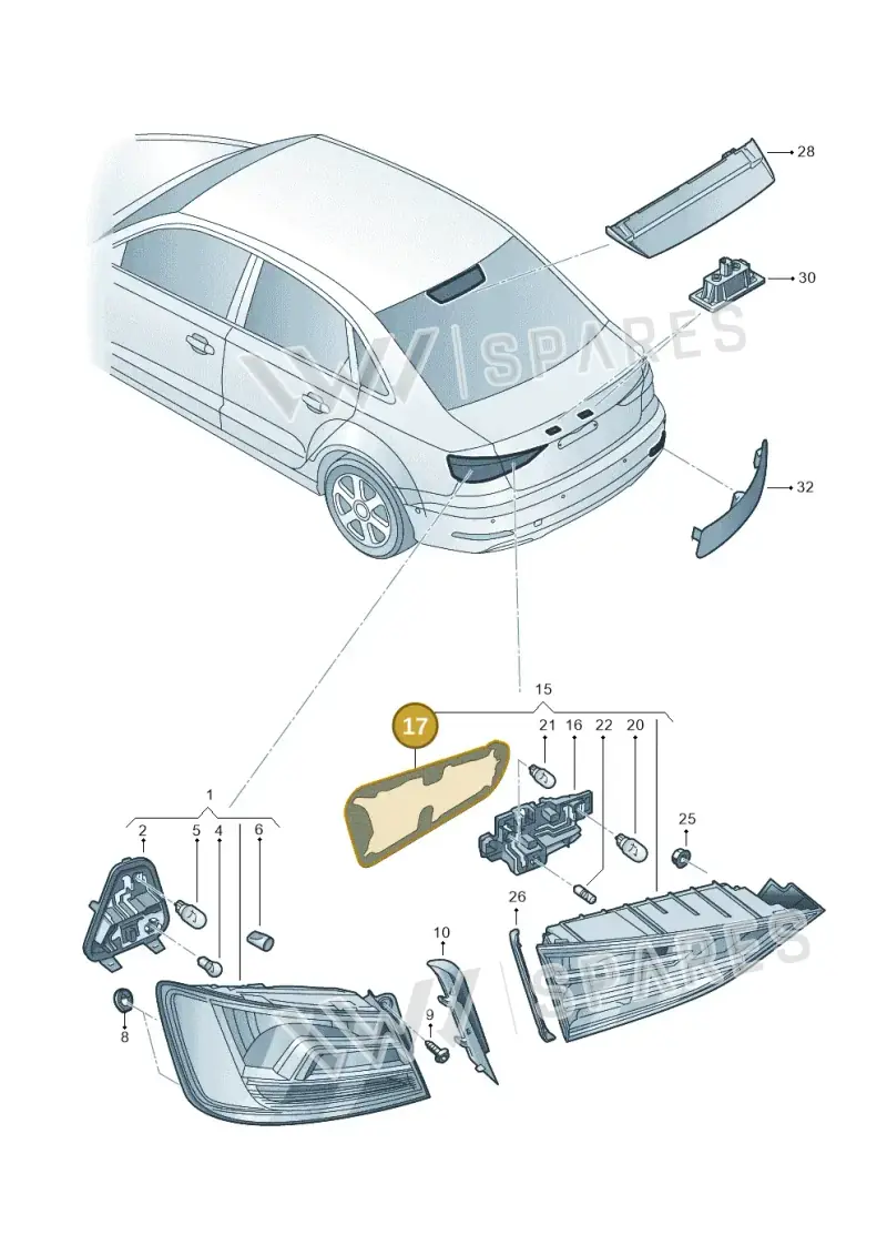 8V5945192A — Audi A3 Sportback (2012-2016) diagram 745945020, position 17